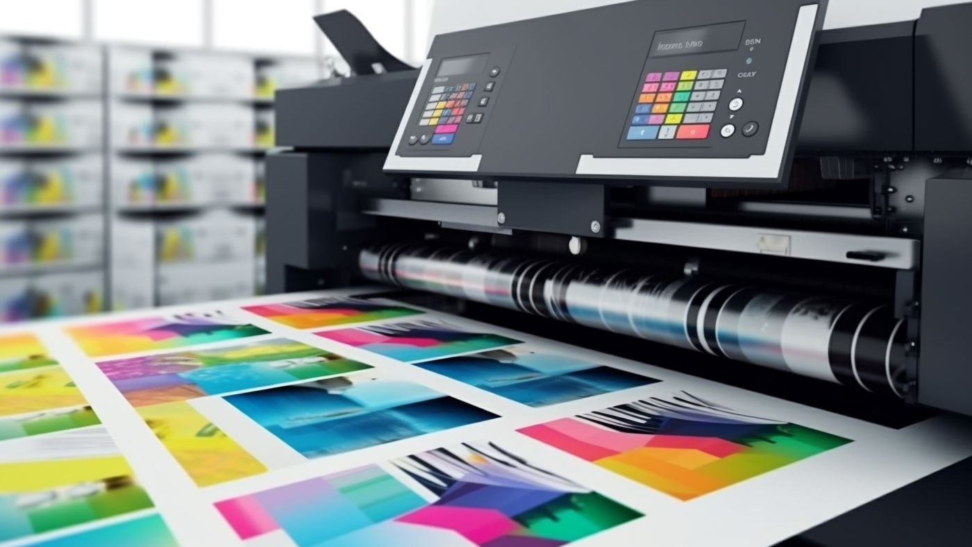 Presse numérique de production, feuilles quadrichromie en sortie